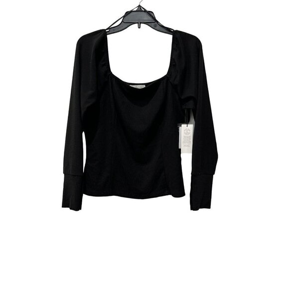NWT TREASURE & BOND Size L Square Neck Top In Black MSRP $49 - Picture 2 of 11